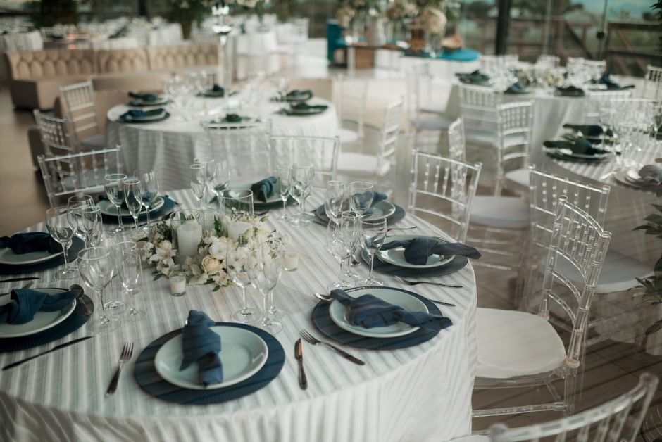 Elegant wedding reception setup